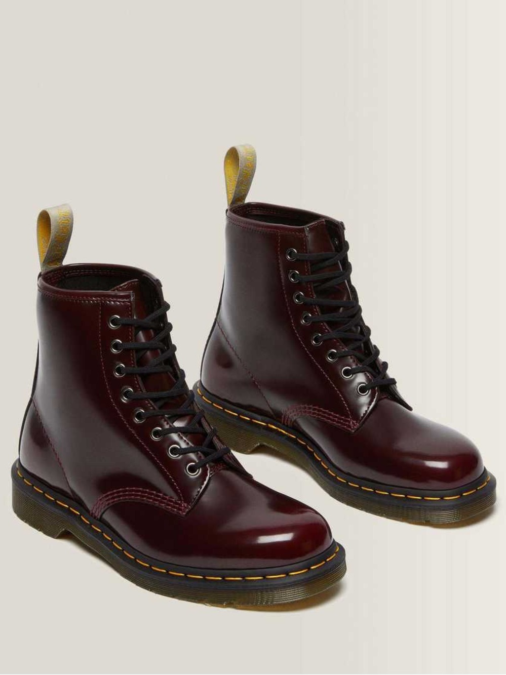 Dr Martens Vegan 1460 Lace Up Boots In Cherry Red Oxford Rub Off